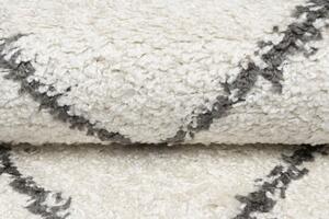 Makro Abra Kusový koberec Shaggy DELHI 4078A krémový šedý Rozměr: 80x150 cm