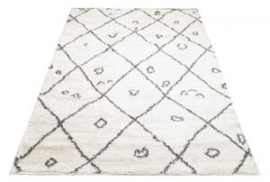 Makro Abra Kusový koberec Shaggy DELHI 4078A krémový šedý Rozměr: 240x330 cm