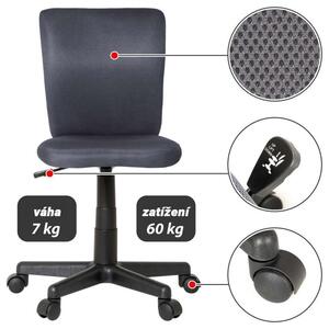 MAXXIVA® 85918 Dětská otočná kancelářská židle, bez područek, šedá