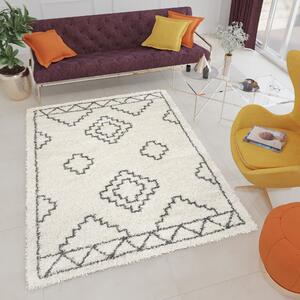 Makro Abra Kusový koberec Shaggy DELHI 3999A krémový šedý Rozměr: 120x170 cm