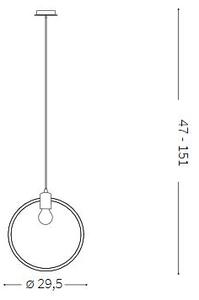 IDEAL LUX Závěsný moderní lustr na lanku ABC, kruh 207841