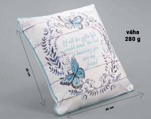 Nexos 86405 Dekorační polštářek Modrý motýl, 40 x 40 cm