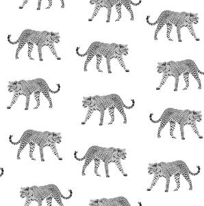 Vliesová černobílá tapeta s leopardy 139176 rozměry 0,53 x 10,05 m
