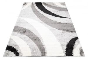 Makro Abra Kusový koberec Shaggy DELHI 7234A šedý krémový černý Rozměr: 300x400 cm