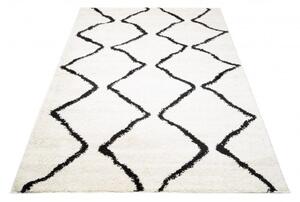 Makro Abra Kusový koberec Shaggy DELHI 6063A krémový černý Rozměr: 200x290 cm