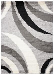 Makro Abra Kusový koberec Shaggy DELHI 7234A šedý krémový černý Rozměr: 60x100 cm