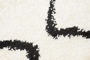 Makro Abra Kusový koberec Shaggy DELHI 6063A krémový černý Rozměr: 60x100 cm