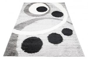 Makro Abra Kusový koberec Shaggy DELHI 7233A šedý krémový černý Rozměr: 60x100 cm