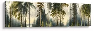 Obraz - Vintage krajina lesů (170x50 cm)