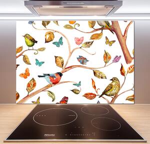 Panel do kuchyně Ptáci a motýli pl-pksh-100x70-f-126221469