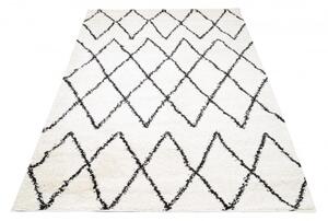 Makro Abra Kusový koberec Shaggy DELHI 6061A krémový černý Rozměr: 80x150 cm