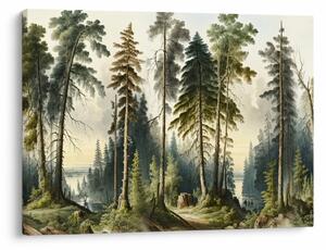 Obraz - Vintage krajina lesů (70x50 cm)