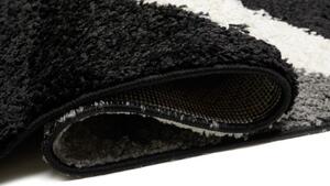 Makro Abra Kusový koberec Shaggy DELHI 7228A šedý krémový černý Rozměr: 60x100 cm