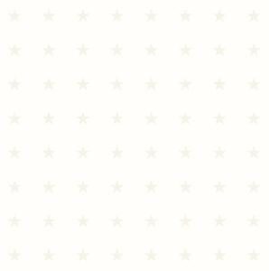 Bílá vliesová tapeta s béžovými hvězdičkami 346828 rozměry 0,53 x 10,05 m