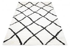 Makro Abra Kusový koberec Shaggy DELHI 6062A krémový černý Rozměr: 60x100 cm