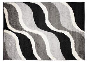 Makro Abra Kusový koberec Shaggy DELHI 7228A šedý krémový černý Rozměr: 120x170 cm