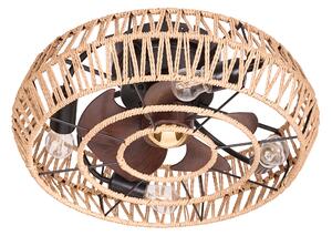 Stropní ventilátor se světlem APOPKA s dálkovým ovládáním Přírodní