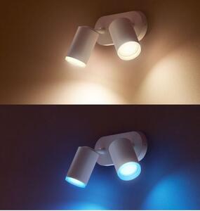 PHILIPS HUE Nástěnné / stropní LED bodové osvětlení HUE FUGATO s funkcí RGB, 2xGU10, 5,7W, teplá bílá-studená bí 5063231P7