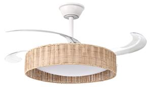 Stropní ventilátor se světlem TOMOKA s dálkovým ovládáním LED Bílá