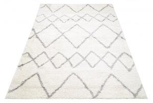 Makro Abra Kusový koberec Shaggy DELHI 6131B krémový šedý Rozměr: 120x170 cm