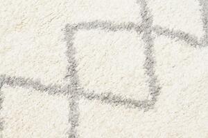Makro Abra Kusový koberec Shaggy DELHI 6131B krémový šedý Rozměr: 60x100 cm