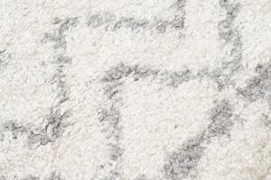 Makro Abra Kusový koberec Shaggy DELHI 4084B krémový šedý Rozměr: 60x100 cm