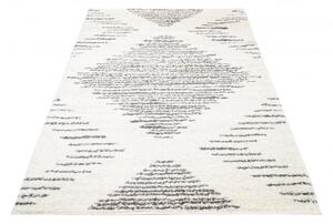 Makro Abra Kusový koberec Shaggy DELHI 4087A krémový šedý Rozměr: 120x170 cm