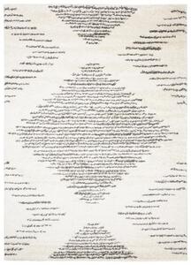 Makro Abra Kusový koberec Shaggy DELHI 4087A krémový šedý Rozměr: 60x100 cm