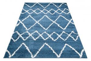 Makro Abra Kusový koberec Shaggy DELHI 6131B modrý Rozměr: 60x100 cm
