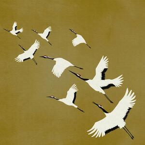 Vliesová obrazová tapeta ptáci v letu - 357236, 300 x 300 cm, Natural Fabrics, Origin