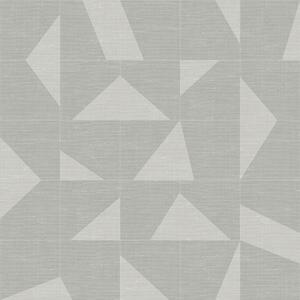 Vliesová šedá geometrická tapeta s látkovou texturou 347754, Natural Fabrics, Origin