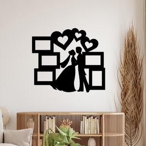 Dřevo života | Dřevěný svatební fotorámeček na zeď | Barva: Ořech | Rozměry (cm): 63x56