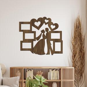 Dřevo života | Dřevěný svatební fotorámeček na zeď | Barva: Černá | Rozměry (cm): 63x56