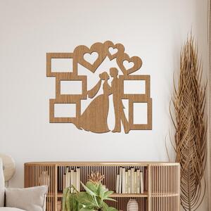 Dřevo života | Dřevěný svatební fotorámeček na zeď | Barva: Horský dub | Rozměry (cm): 63x56