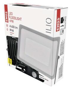EMOS Venkovní LED nástěnný reflektor s čidlem ILIO, 50W, neutrální bílá, černý, IP44 ZS2940
