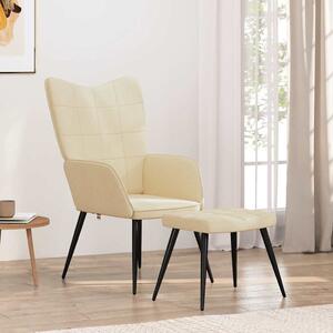 Relaxační židle se stoličkou krémová textil 327954
