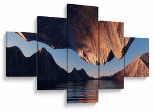 Obraz - 3D útesy (125x70 cm)