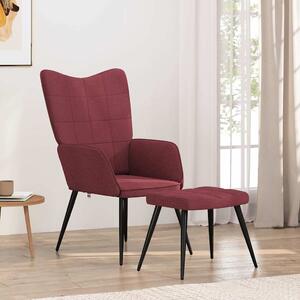 Relaxační židle se stoličkou vínová textil 327960