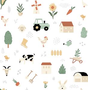 Vliesová dětská tapeta s motivy zahrady a zvířátek - M51507, My Kingdom, Ugépa