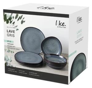 Villeroy&Boch Sada kameninových talířů Lave Gris, 8 ks