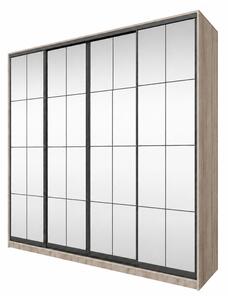 Skříň 4D 2400x2400x600 Světlý dub sonoma, 4D Loft Zrcadlo Lines BL