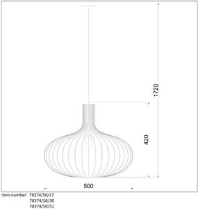 LUCIDE Závěsné designové osvětlení MANUELA, E27, 1 x 60W, černé, 50cm 78374/50/30