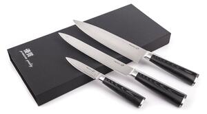 Sada nožů G21 Damascus Premium v bambusovém bloku, Box, 3 ks + brusný kámen