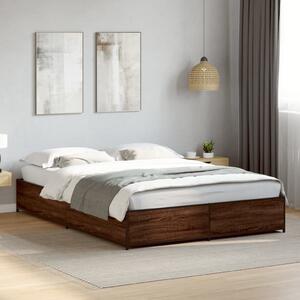 Rám postele hnědý dub 120 x 190 cm kompozitní dřevo a kov 3279866