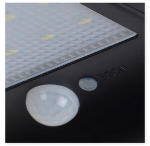 LUCIDE LED venkovní nástěnné solární osvětlení s čidlem BASIC, IP44, černé 22862/04/30