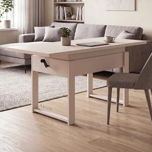 Rozkládací polohovací konferenční stolek HOGO 3v1 | 120-157x62,5-74,5x67 cm | síla horní desky 32 mm | kašmír/nohy kašmír