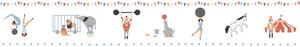Bílá dětská samolepící bordura, motivy z cirkusu 7500-3, Noa, ICH Wallcovering