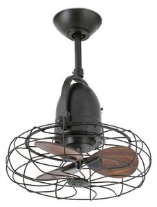 FARO BARCELONA Designový stropní / nástěnný ventilátor s nástěnným regulátorem rychlosti KEIKI, 3 rychlosti, hnědý 33715