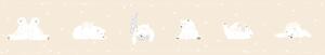 Béžová dětská samolepící bordura, medvídci, hvězdičky 7503-2 rozměry 0,12 x 5 m