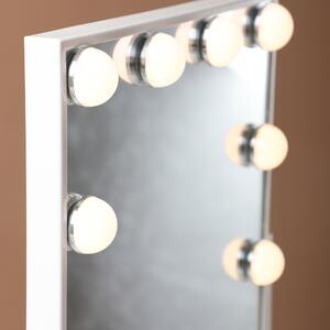 MMIRO, Hollywoodské make-up zrcadlo s osvětlením L503W 48 x40 cm | bílá L503W